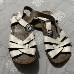 Salt Water Sandals by Hoy White and Brown Kids Sandals